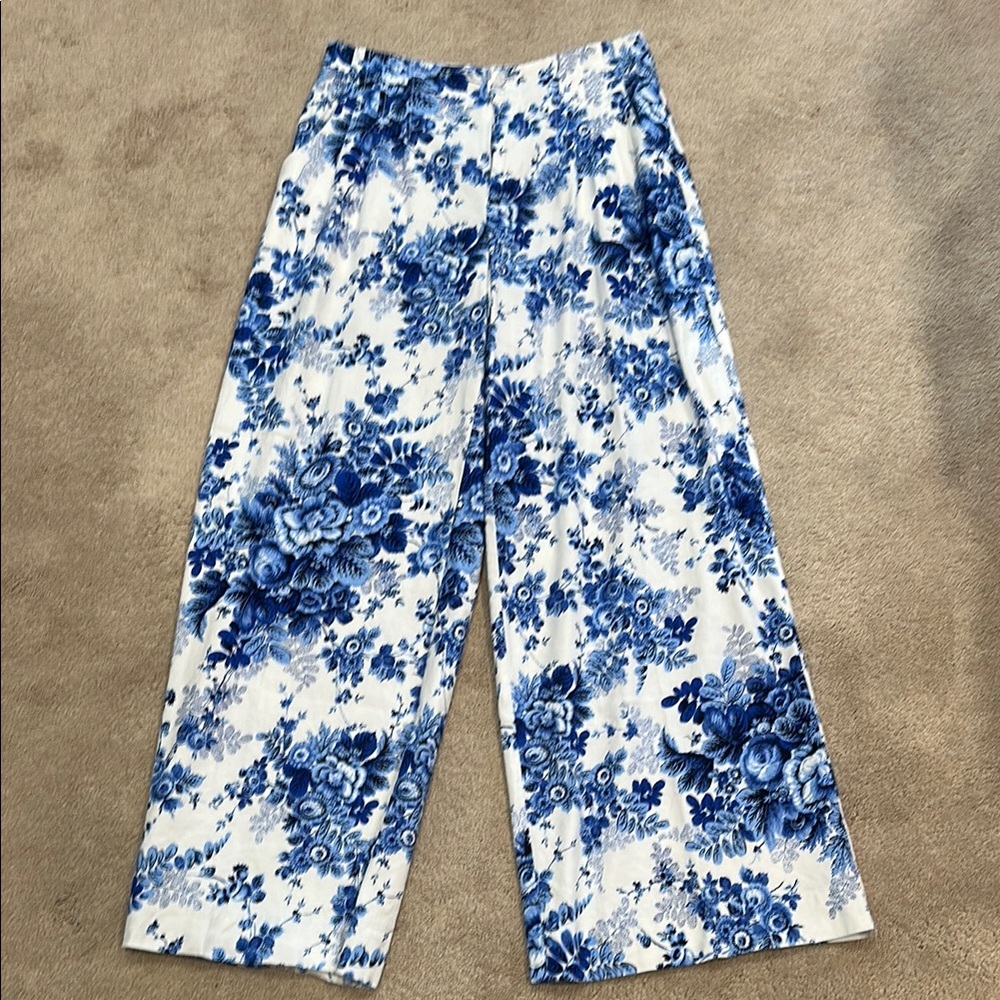 Anthropologie Wide Leg Floral Trouser